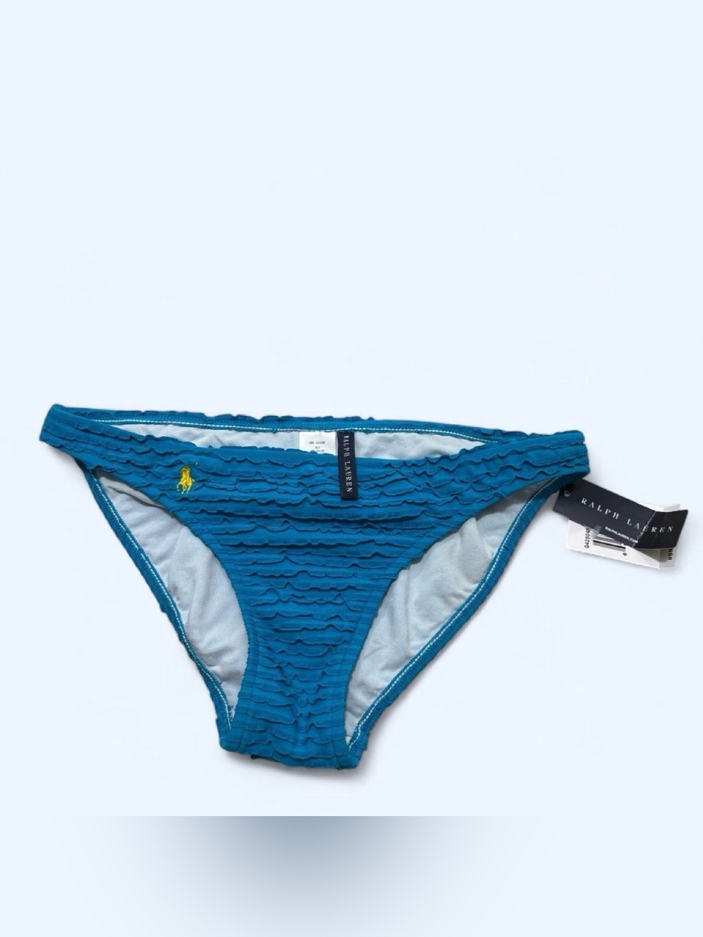 NWT Polo by Ralph Lauren Teal Textured Ruffle Bikini Bottom